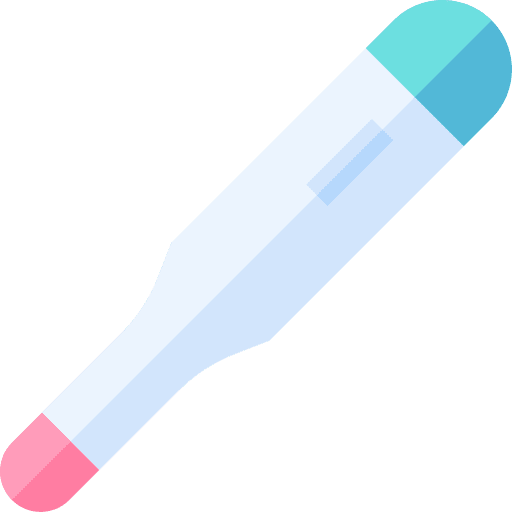 Thermometer sick fever illness icon