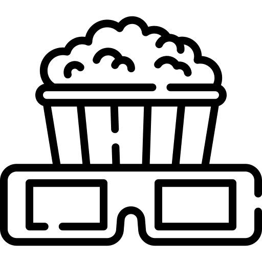 3d glasses fast food cinema movie icon