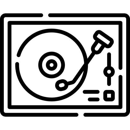 Turntable vintage retro turntable icon