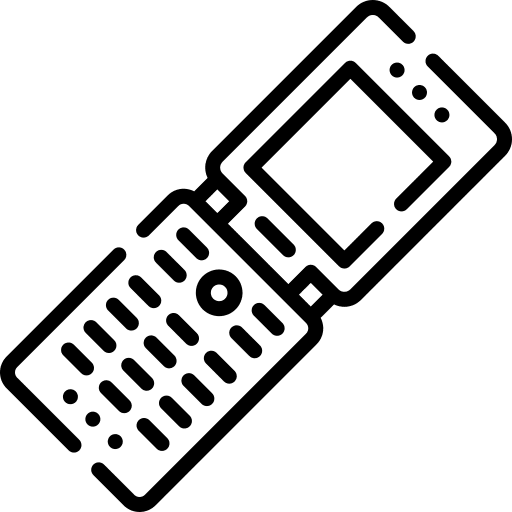 Clamshell retro vintage foldable phone icon