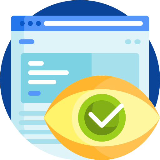 Verified browser check mark eye icon