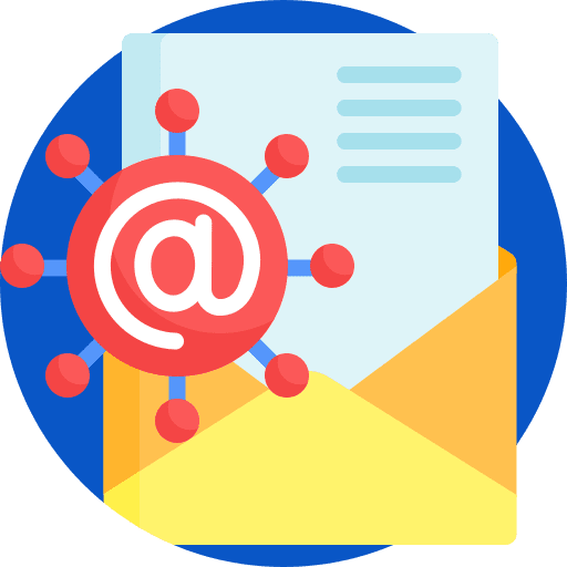 Email warning virus messages icon