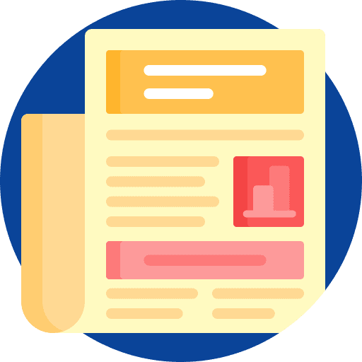 Newspaper news feed seo report reading icon