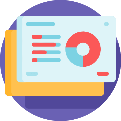 Pie chart data analytics data database icon