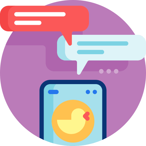 Social media smartphone speech bubble web icon