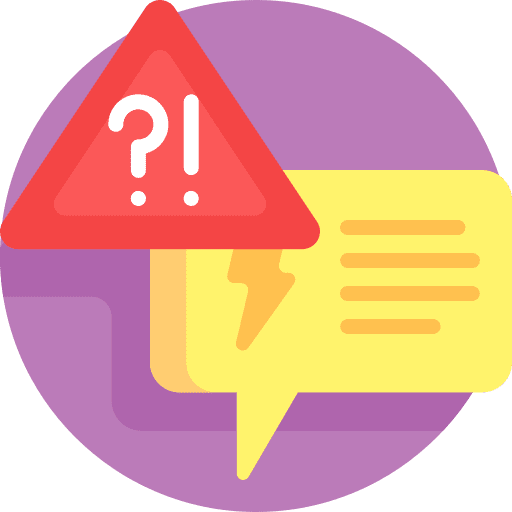 Speech bubble caution attention chat icon