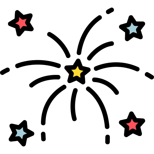 Fireworks birthday and party party festival icon