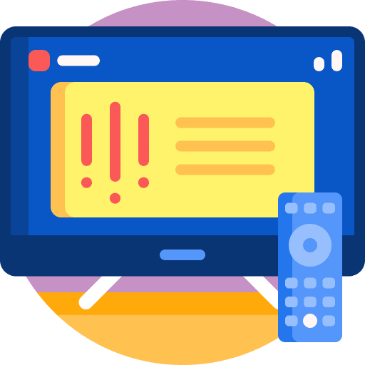 Tv warning electronics communications icon