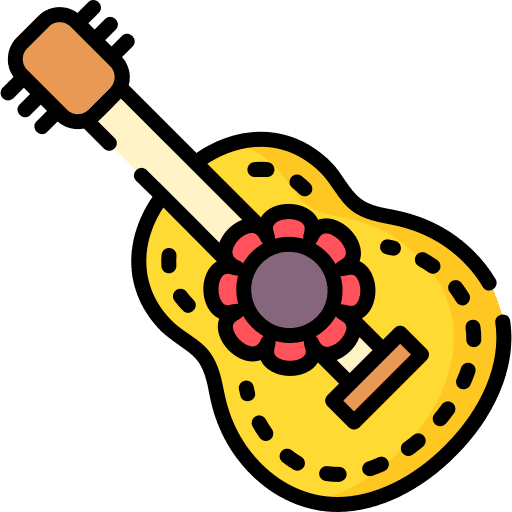 Guitar acoustic music string instrument icon