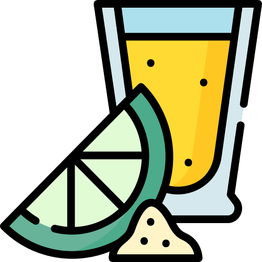 Tequila shot alcoholic drink mexican icon