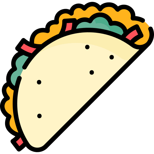 Taco food and restaurant gastronomy sandwich icon