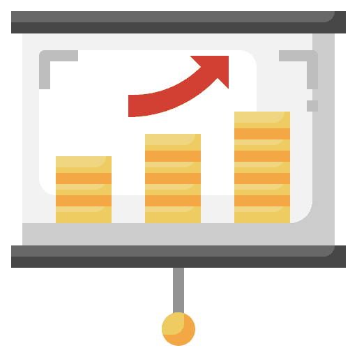 Finance presentation bar graph analysis icon