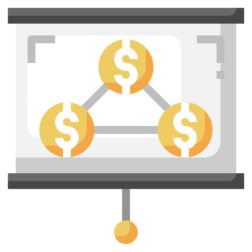 Finance dollar bar graph business icon