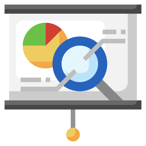 Search stats statistics presentation icon