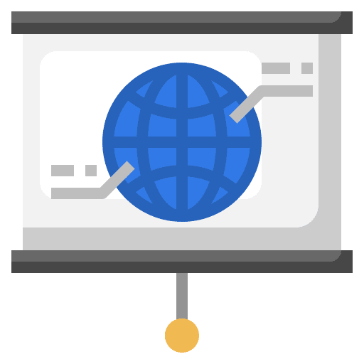 World business and finance analysis data analytics icon