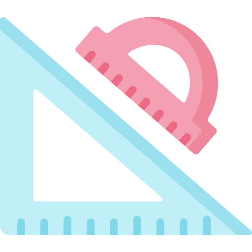 Ruler measure geometry school material icon