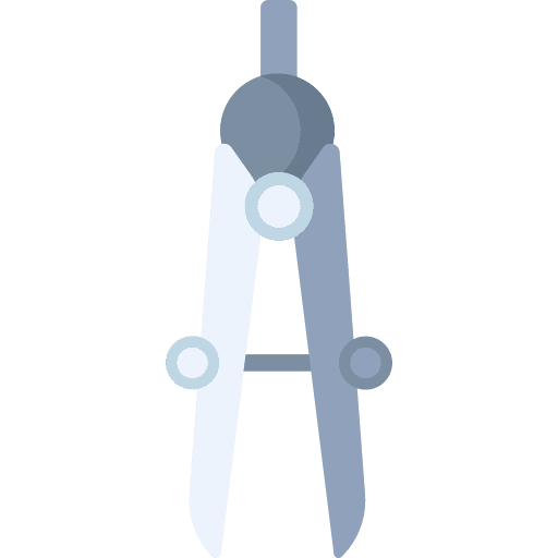 Compass measure education drawing icon