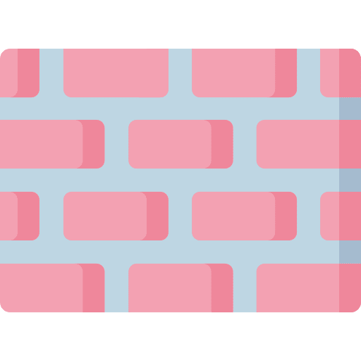 Wall bricks architecture and city wall icon