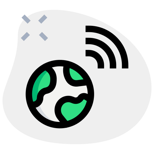 Wireless internet interface earth globe worldwide icon