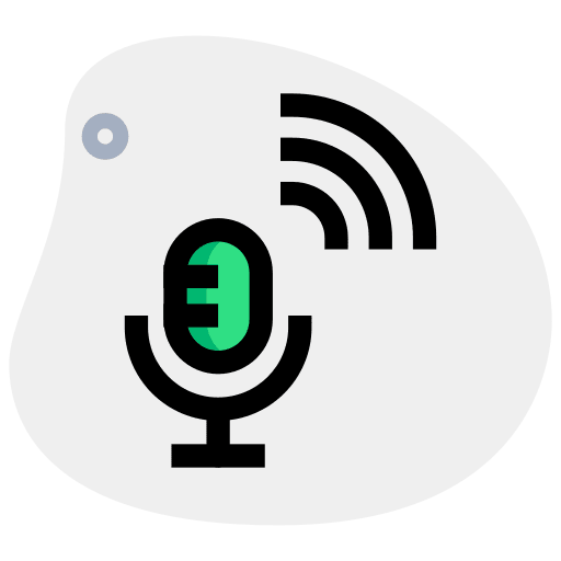 Microphone internet technology connection icon