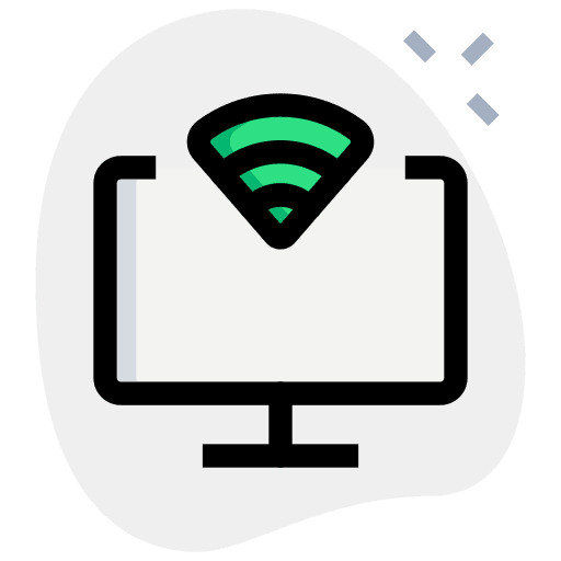 Wifi connection computer monitor screen icon