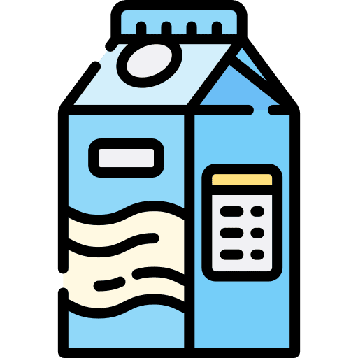 Milk carton supermarket breakfast beverage icon