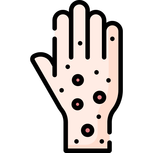 Rash medical bacteria hand icon