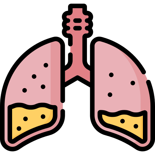 Lungs healthcare and medical infected lungs allergy icon