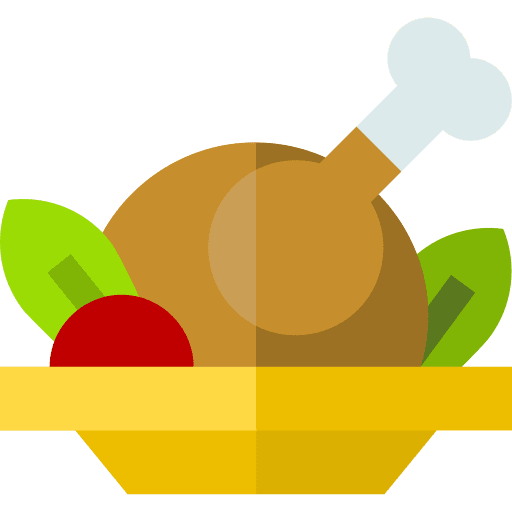 Chicken turkey meat vegetable icon