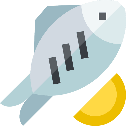 Fish lemon slice fish food and restaurant icon