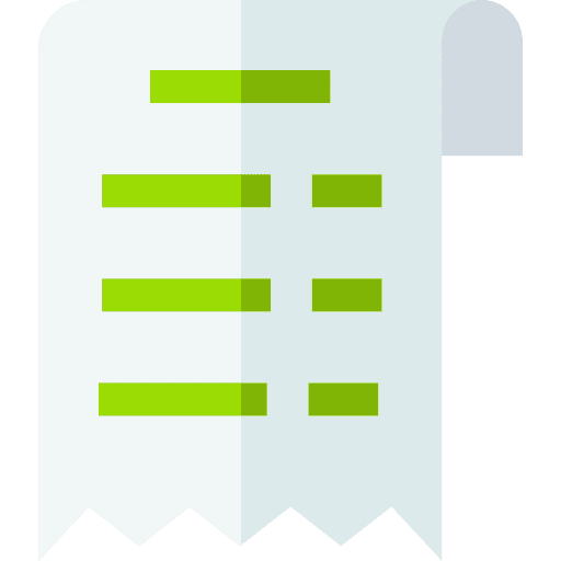 Bill receipt ticket paper icon