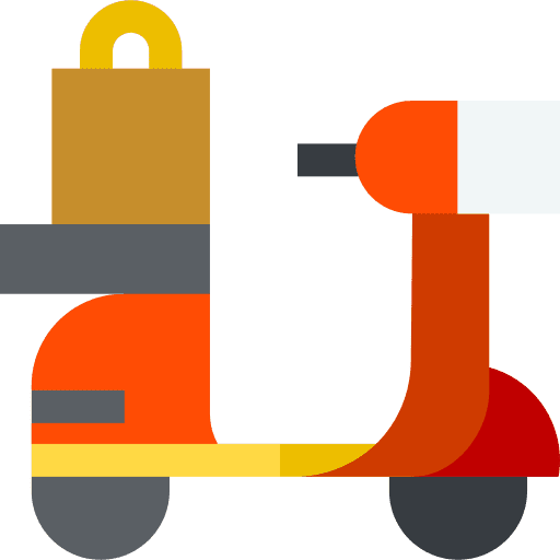 Food delivery shipping and delivery transport restaurant icon