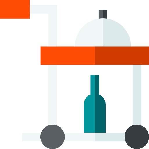Serving cart food and restaurant food service bottle icon