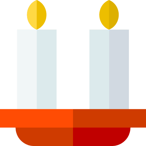Candle decoration burning light icon