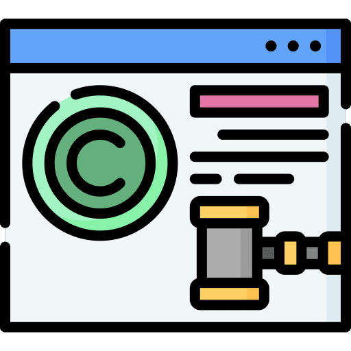 Copyright gavel digital copyright icon