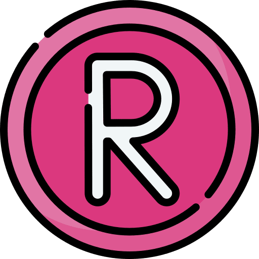 Registered shapes and symbols protected trademark icon