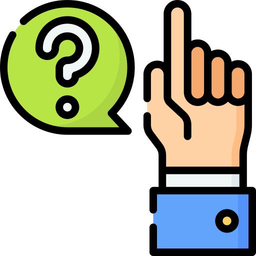 Ask speech bubble hand ask icon