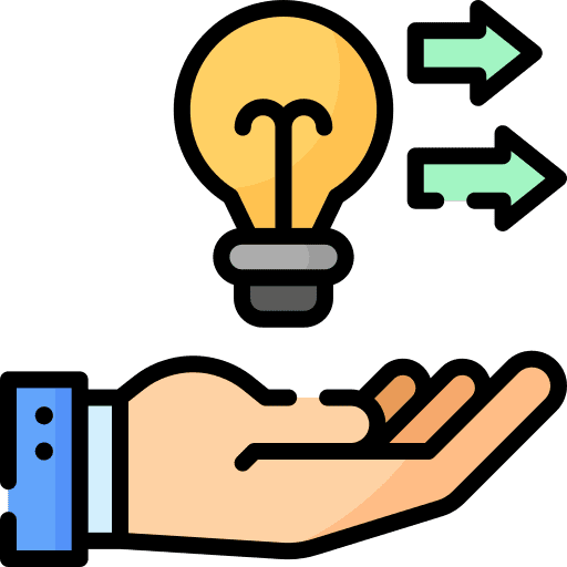 Borrowing hand hands and gestures light bulb icon