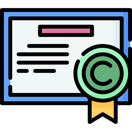 Certificate education files and folders qualification icon