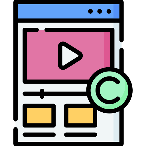 Copyrighted video video player interface multimedia option icon