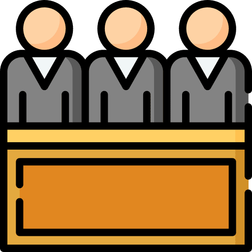 Jury trial law witness icon