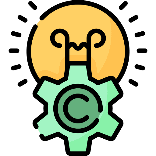 Creativity electronics gear copyright icon