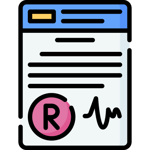Signature patent copyright badge icon