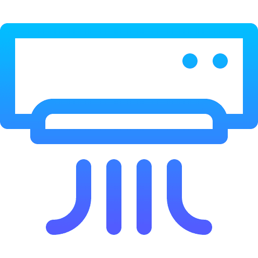 Air conditioner electronics machine heating icon