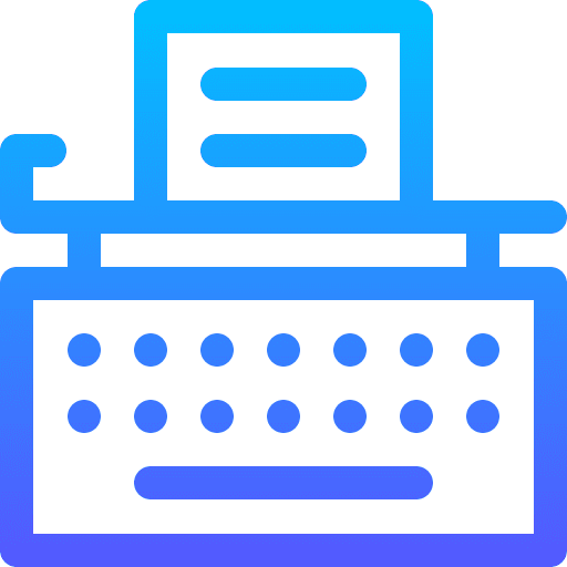 Typewriter electronics education communications icon