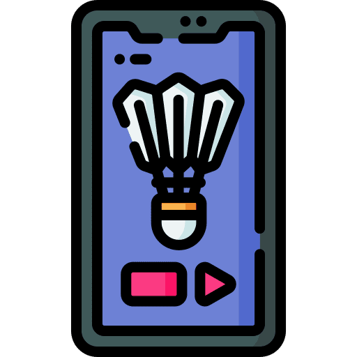 Badminton entertainment sports and competition smartphone icon