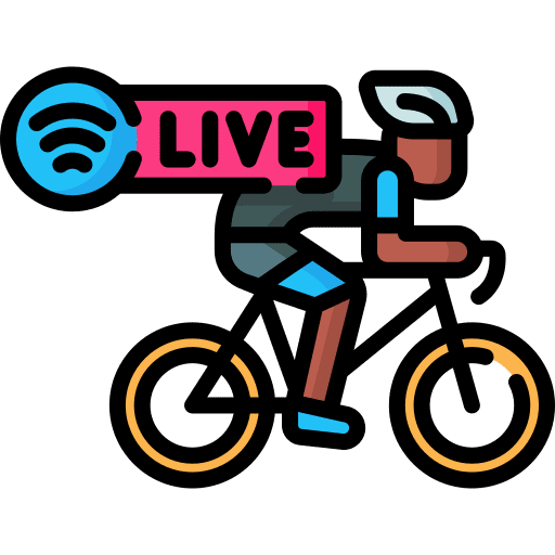Cycling live streaming cycling broadcast icon