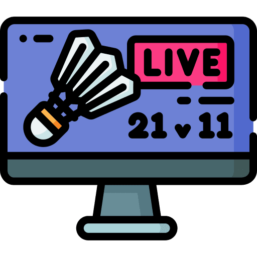 Badminton monitor computer live sports icon