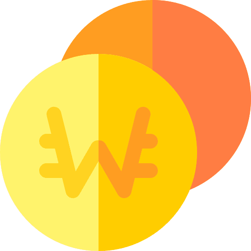Won money exchange money korea icon