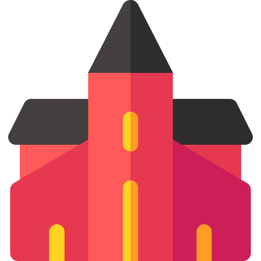 Church buildings architecture and city cultures icon